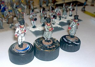 Individual models with bases painted.